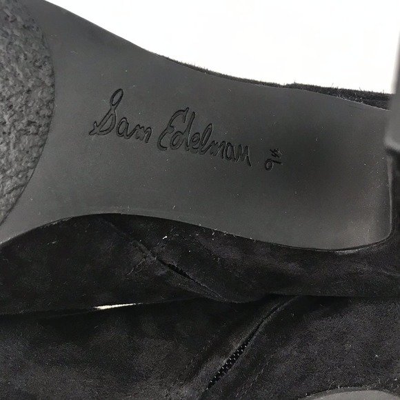 Sam Edelman Sianna Suede Black Booties Size 8 - Picture 9 of 11